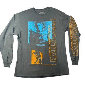 John Carpenters Halloween Long Sleeve Shirt Mens Size L Black Horror Graphic Pri